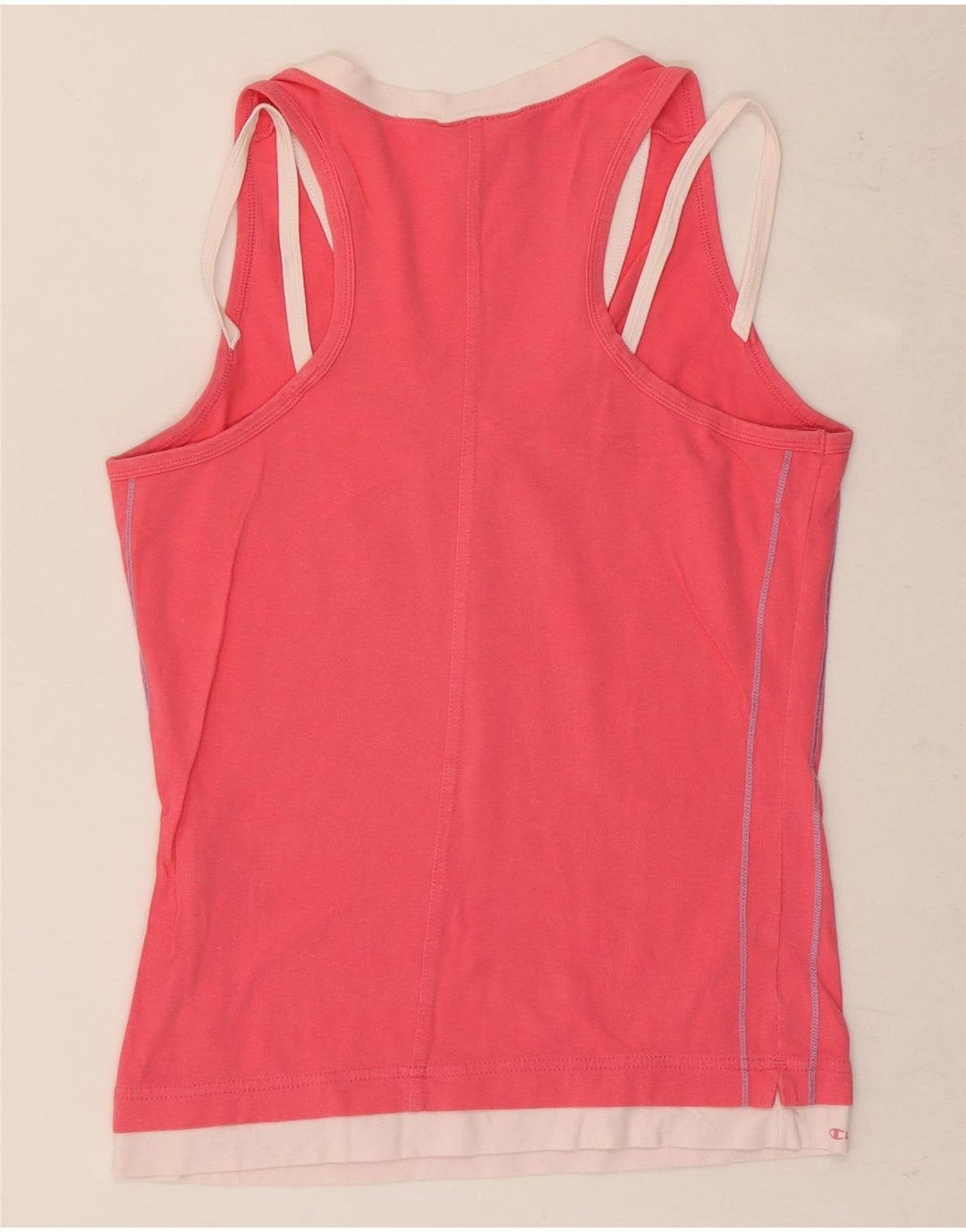 Champion Womens Performance Graphic Vest Top UK 14 Large Rosa Farbblock