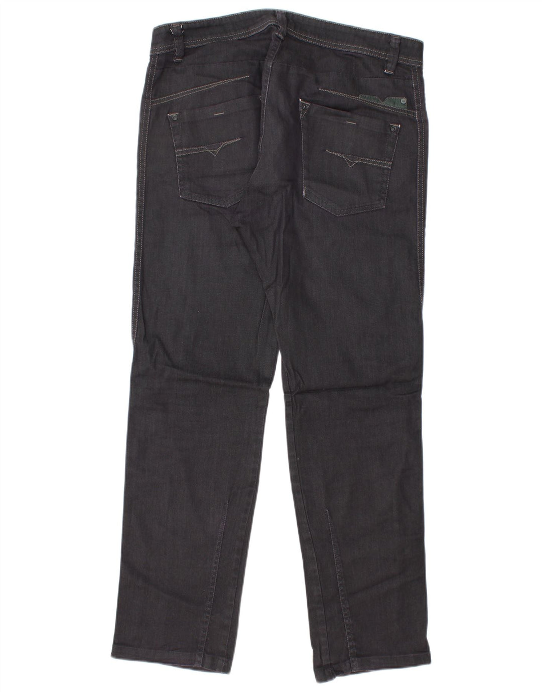 DIESEL Herren Straight Jeans W33 L30 Graue Baumwolle