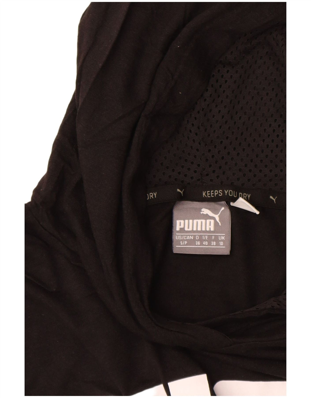 PUMA Damen Übergroßes Kapuzen-Grafikoberteil Langarm UK 10 Small Schwarz