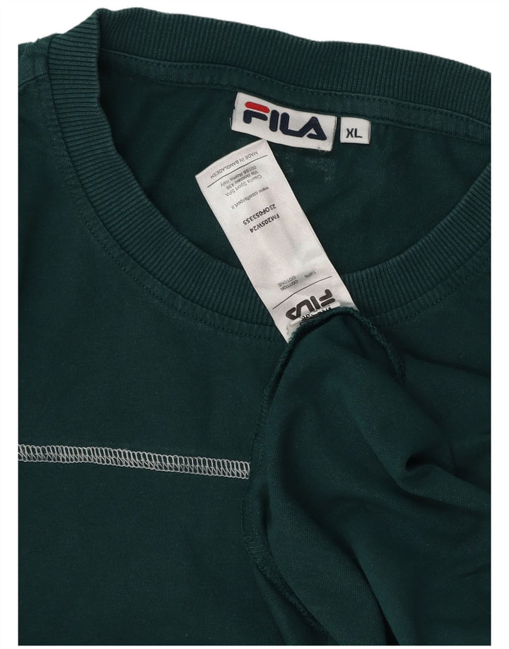 Fila Herren T-Shirt Top XL Grün Baumwolle