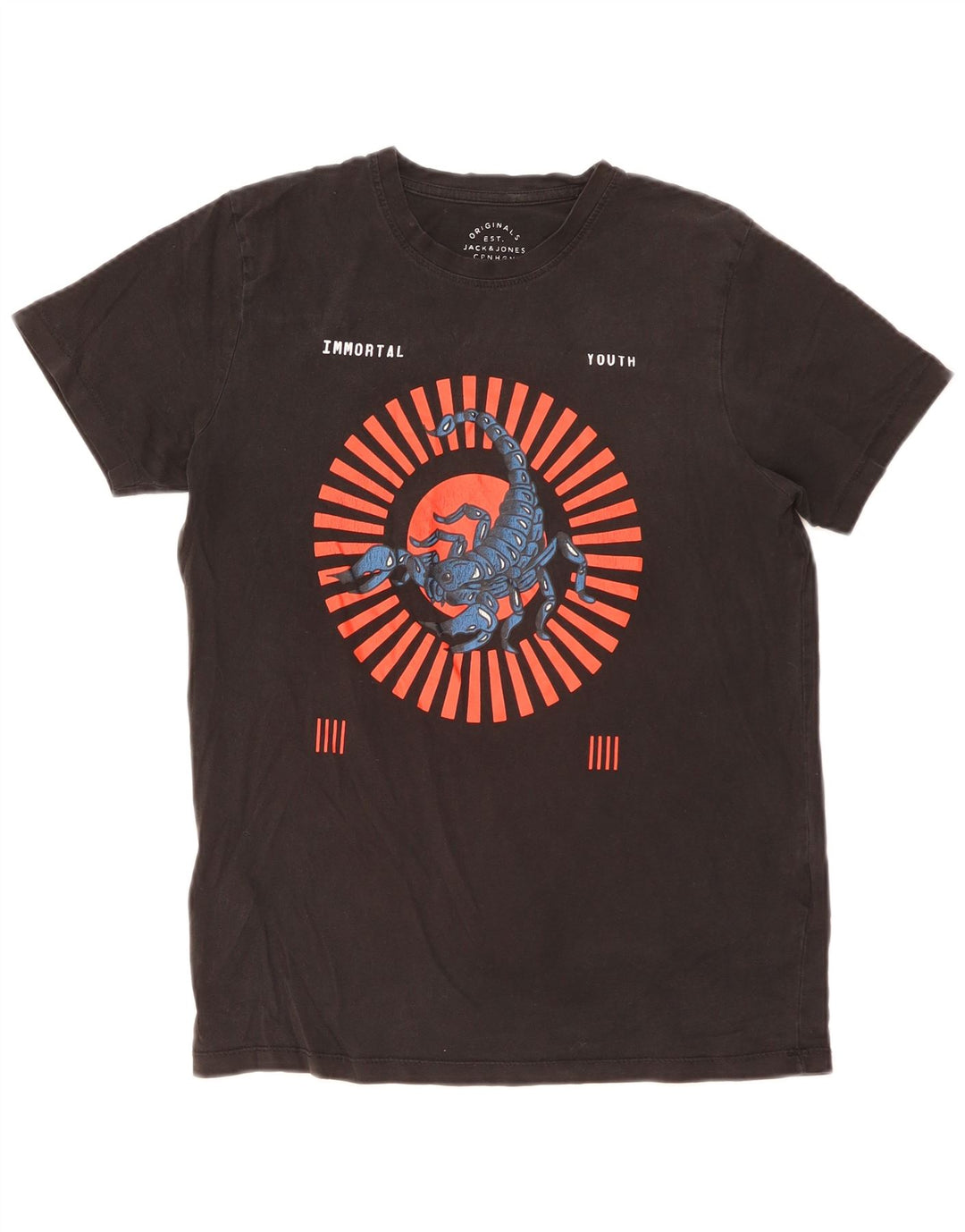 Jack & Jones Herren-T-Shirt mit Grafik, mittelschwarze Baumwolle