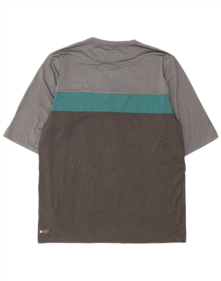 RIP CURL Herren T-Shirt Top 2XL Graues Colourblock-Polyester