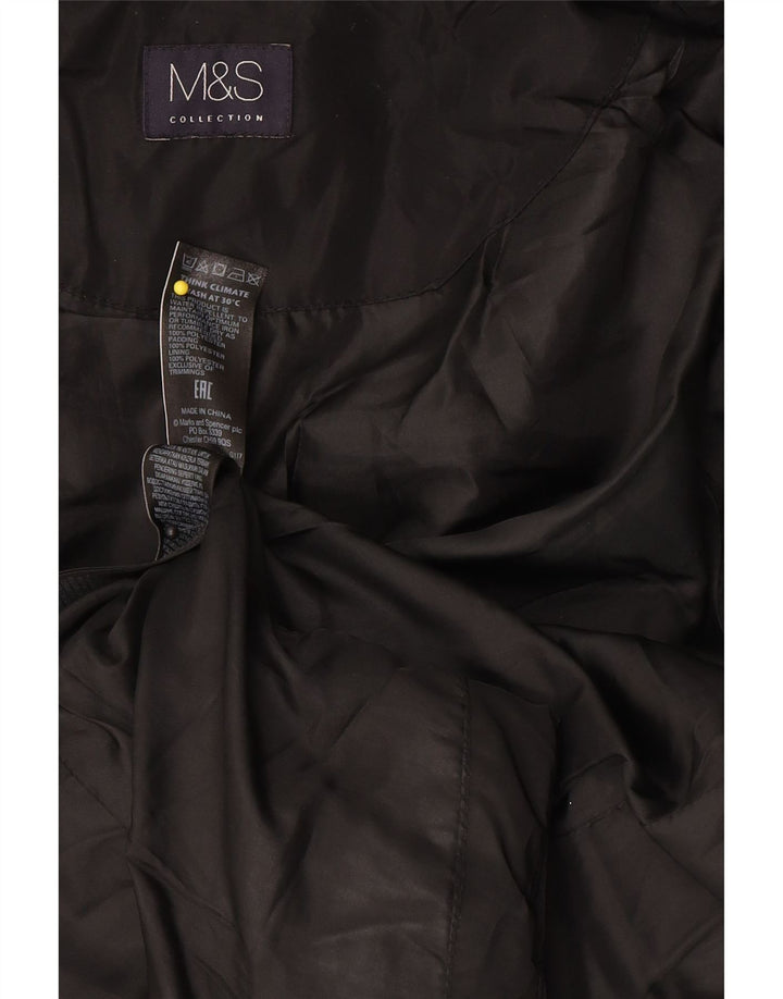 Marks & Spencer Wattierte Damenjacke mit Kapuze, UK 14, Mittelschwarz, Polyester