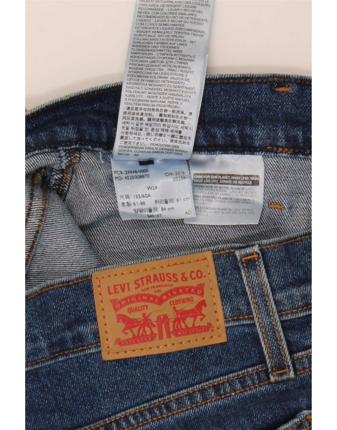 Levi's Damen Jeansrock W24 XS Blaue Baumwolle