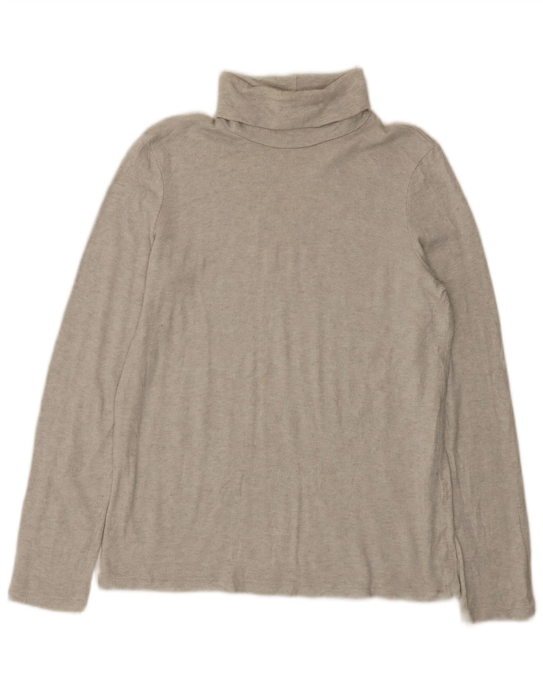 Zara Damen Top Langarm UK 14 Large Grau meliert Viskose