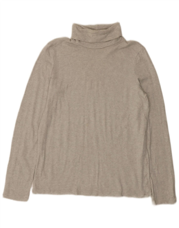 Zara Damen Top Langarm UK 14 Large Grau meliert Viskose