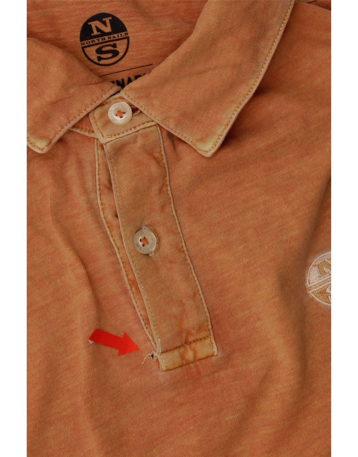 North Sails Herren-Poloshirt mit normaler Passform, Größe S, Orange, Baumwolle