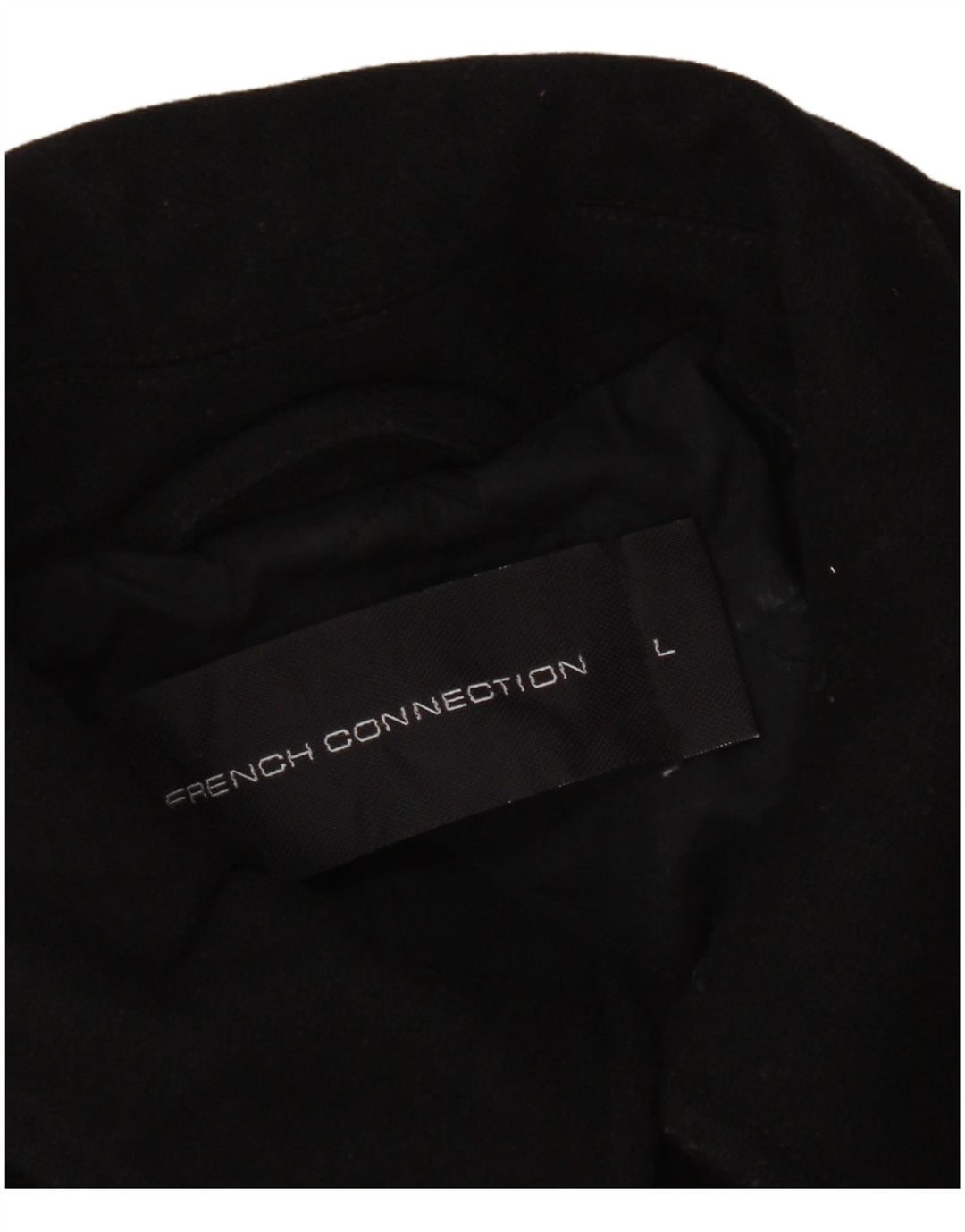 French Connection Herren Pea Coat UK 40 Große schwarze Wolle