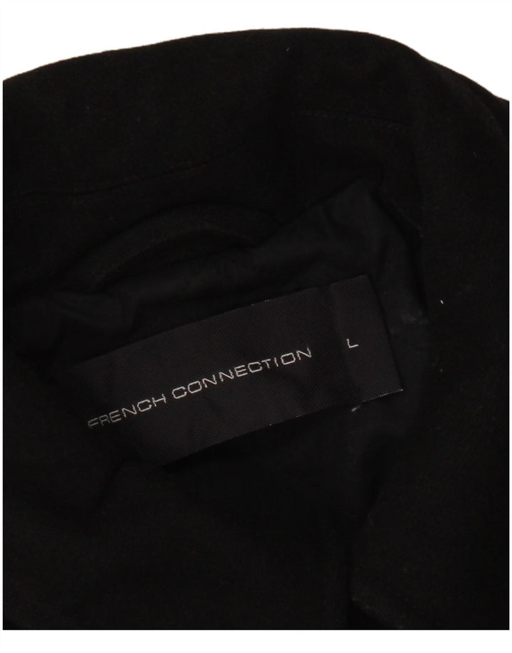 French Connection Herren Pea Coat UK 40 Große schwarze Wolle