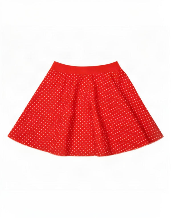 Vintage Damen A-Linienrock Medium W28 Rot geflecktes Polyester