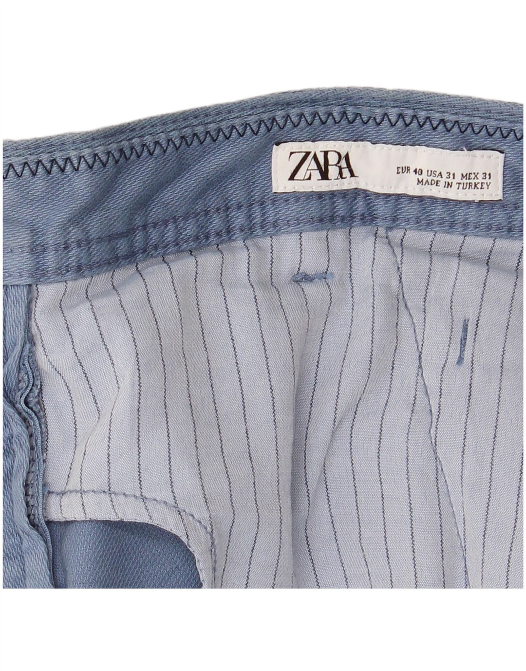 Gerade Chino-Hose für Herren von Zara, EU 40, M, W31, L30, Blau