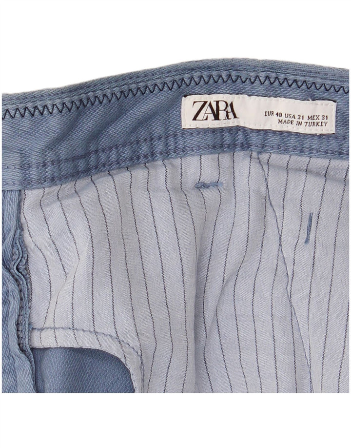 Gerade Chino-Hose für Herren von Zara, EU 40, M, W31, L30, Blau