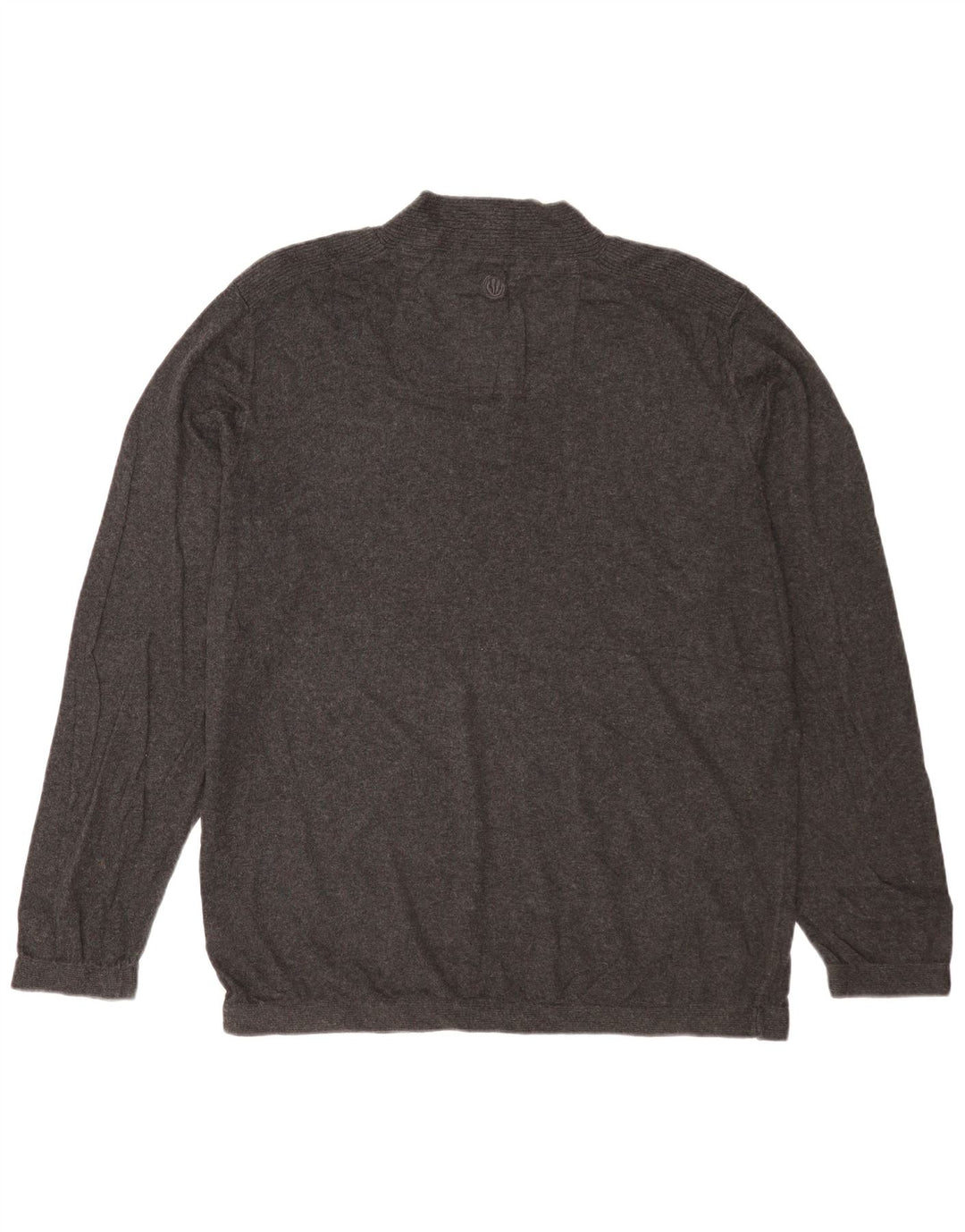 Fat Face Herren-Pullover mit Knopfkragen, XL, graue Baumwolle