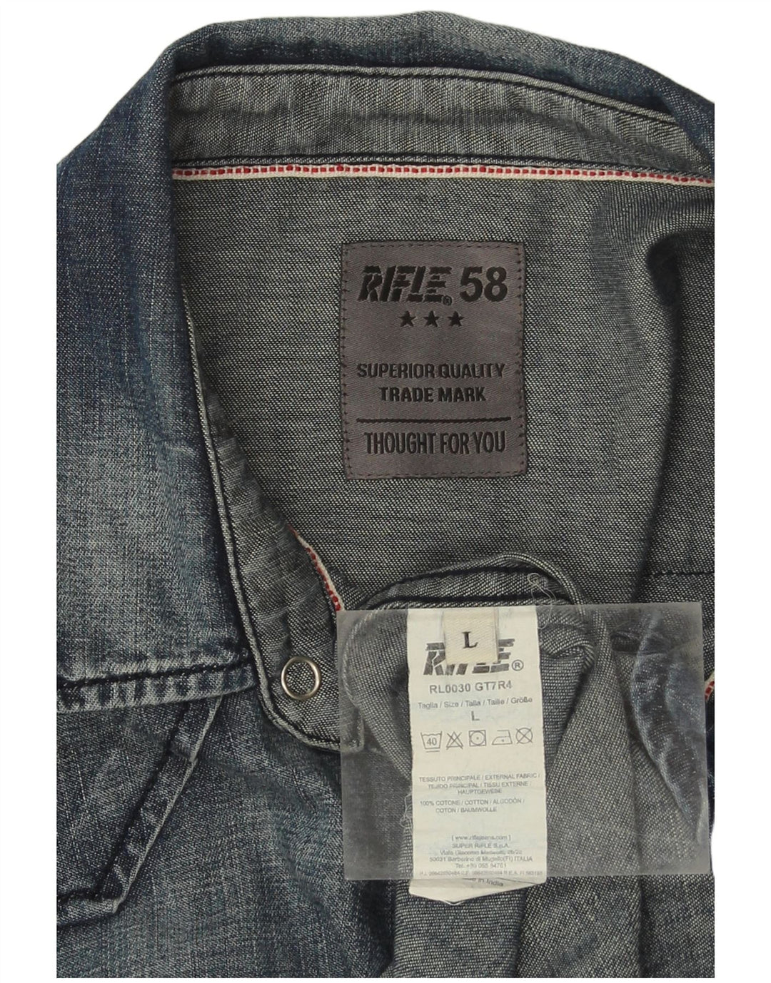 Rifle Herren-Jeanshemd, groß, marineblau, Baumwolle