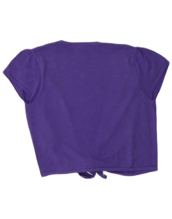 M&Co Damen Crop Wrap Cardigan Top UK 10 Small Lila Viskose