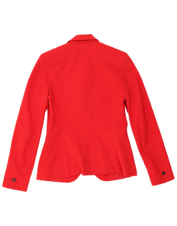Zara Womens 1 Button Oversized Blazer Jacket EU 34 2XS Red Polyester