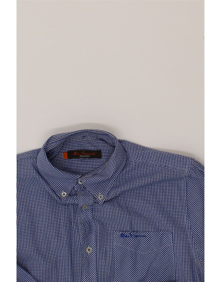 BEN SHERMAN Mens Shirt Small Blue Gingham Cotton Vintage Ben Sherman and Second-Hand Ben Sherman from Messina Hembry 