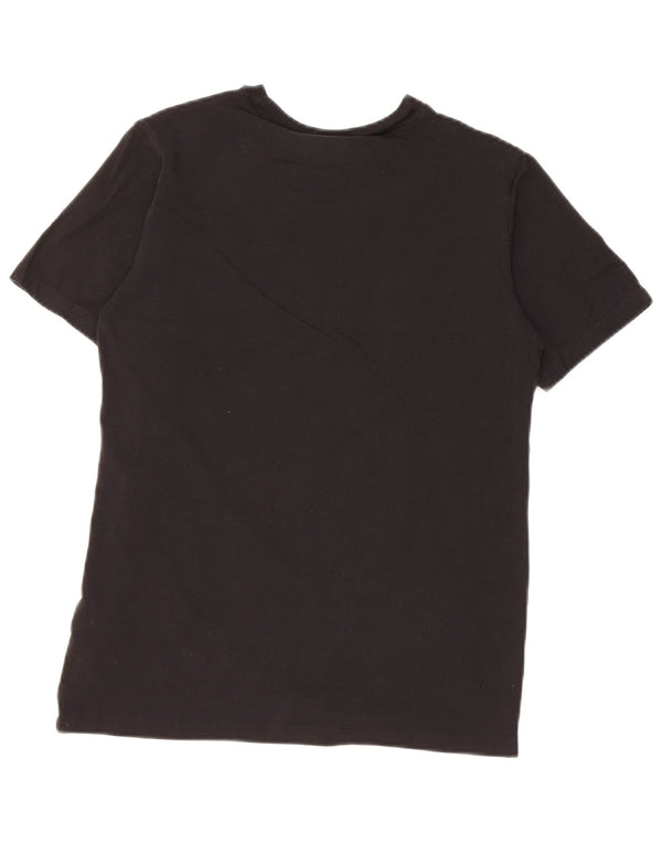 Adidas Damen Graphic T-Shirt Top UK 12 Medium Schwarz