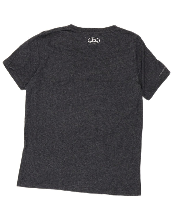 Under Armour Damen Heat Gear Graphic T-Shirt Top UK 10 Small Grau