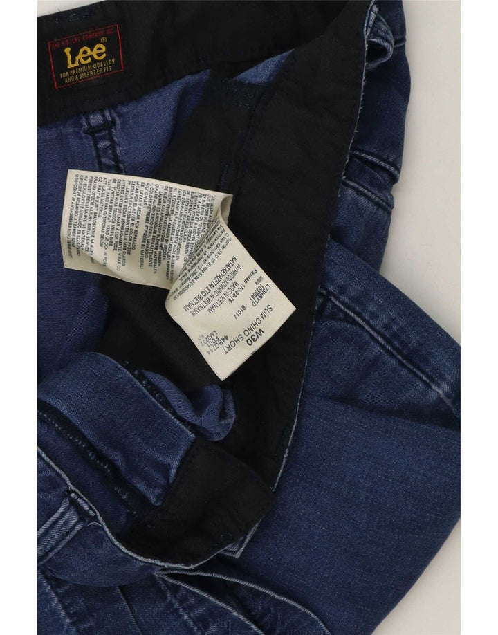 Lee Herren Slim Chino Shorts W30 Mittelblaue Baumwolle