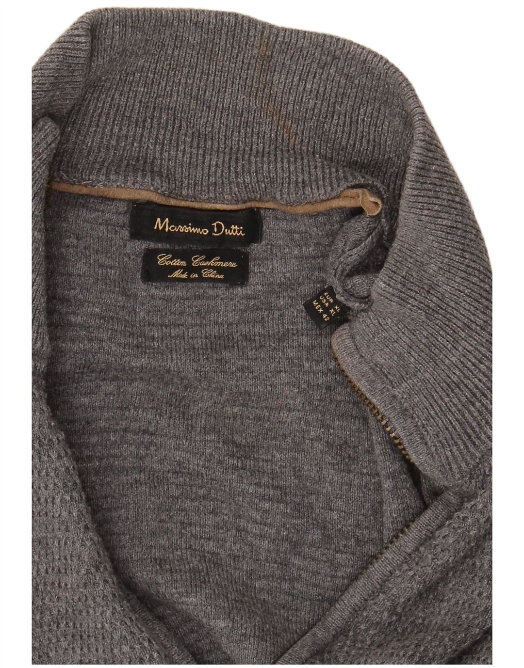 Massimo Dutti Mens Full Zip Cardigan Sweater XL Grey