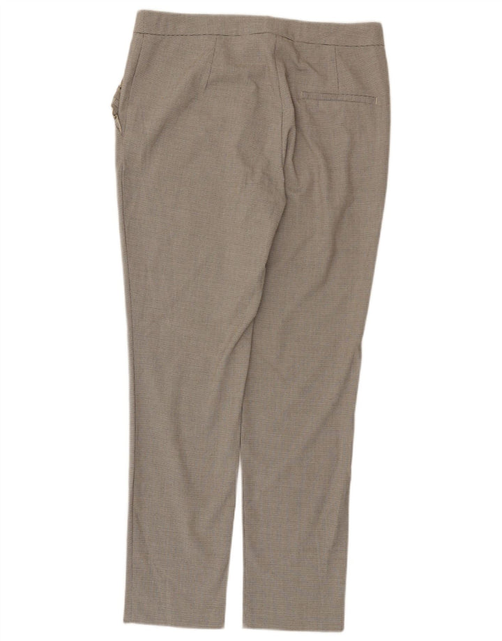 Zara Slim Chino-Hose für Damen, mittelgroß, W28, L28, graues Hahnentritt-Polyester