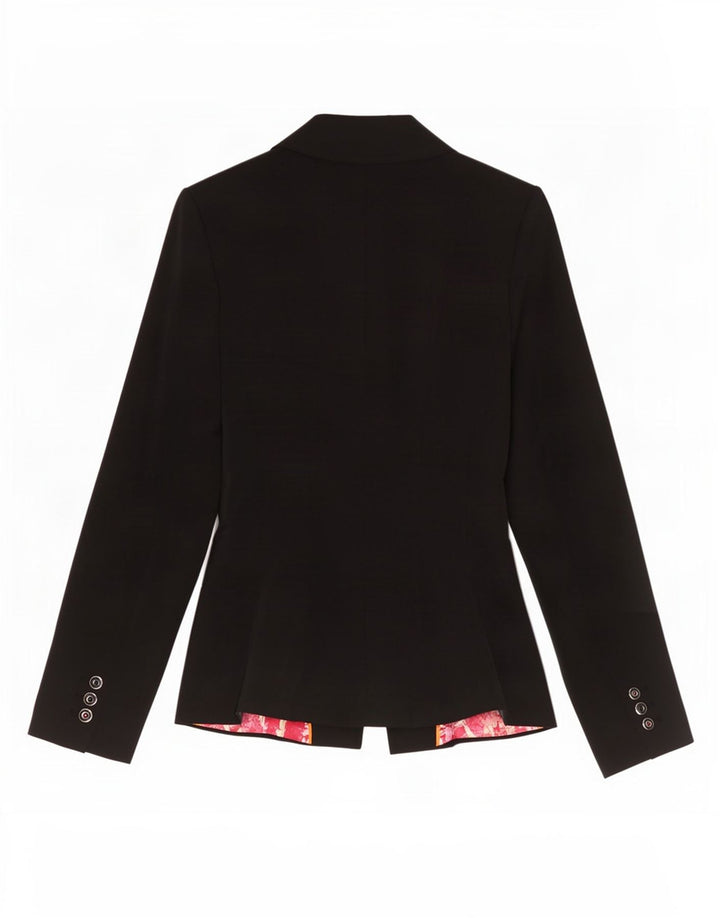 Ted Baker Damen-Blazerjacke mit 2 Knöpfen, Größe 1 XS, schwarzes Polyester