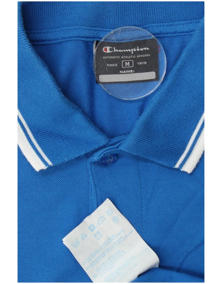 Champion Herren-Poloshirt mit Grafik, mittelblaue Baumwolle
