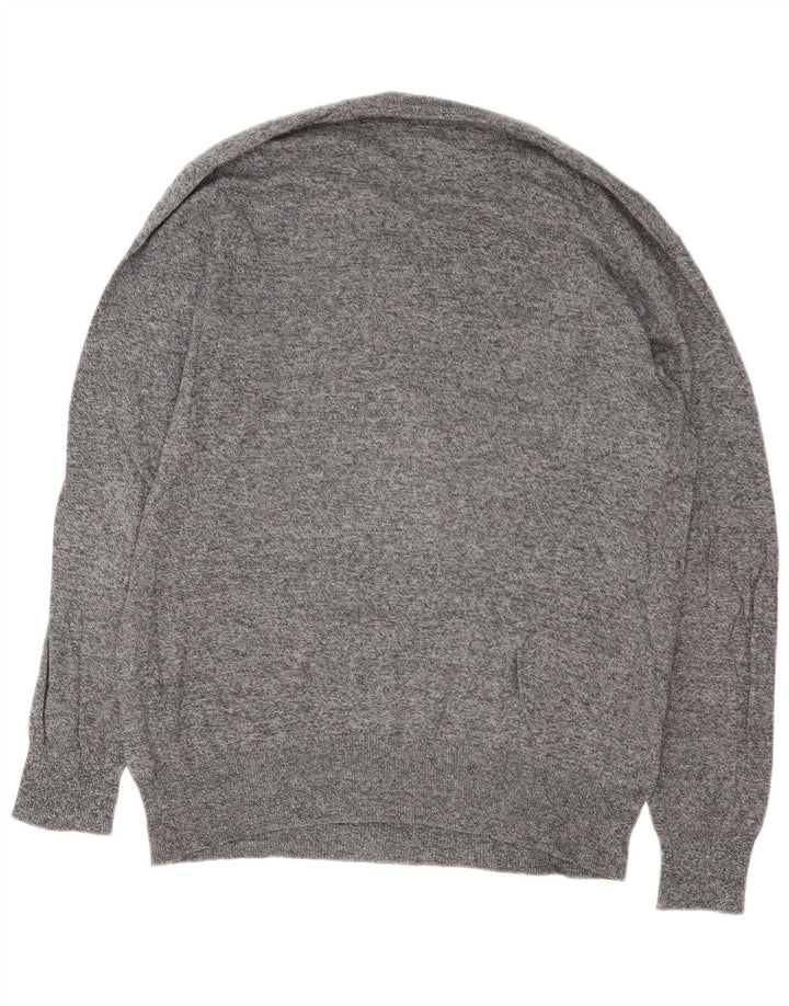 Superdry Herren-Pullover mit V-Ausschnitt, XL, grau gefleckte Baumwolle