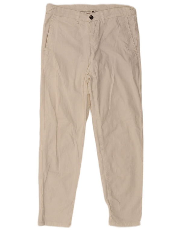 Zara Herren Cargo Slim Chino Hose EU 38 Small W30 L26 Off White Cotton