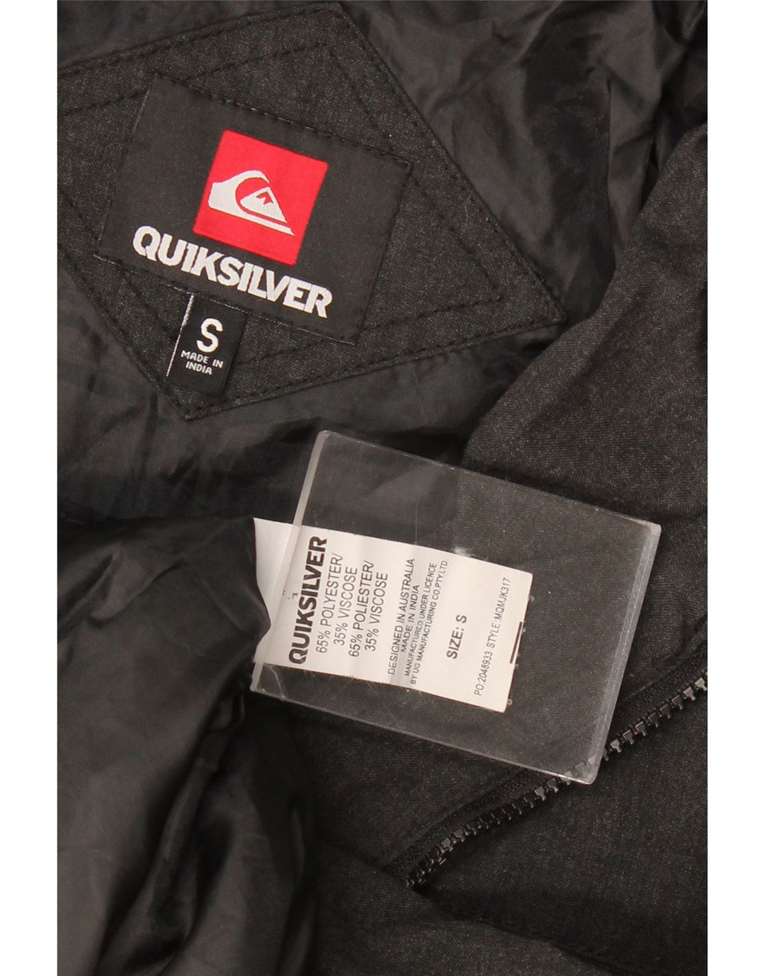 QUIKSILVER Herren Militär Bomberjacke UK 36 Small Grau Polyester