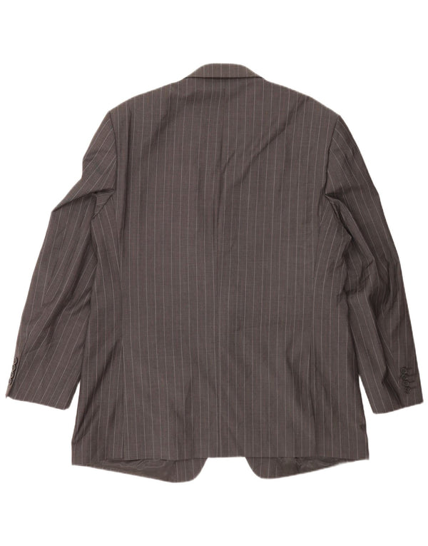 Marks & Spencer Herren-Blazer mit 2 Knöpfen, UK 46, XL, graue Nadelstreifenwolle