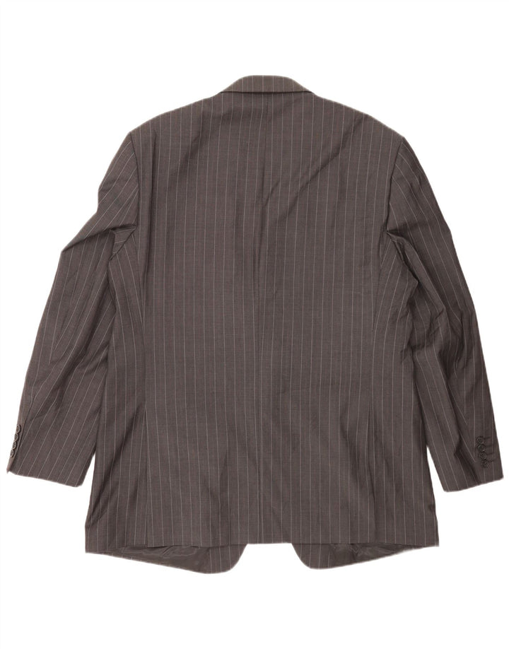 Marks & Spencer Herren-Blazer mit 2 Knöpfen, UK 46, XL, graue Nadelstreifenwolle