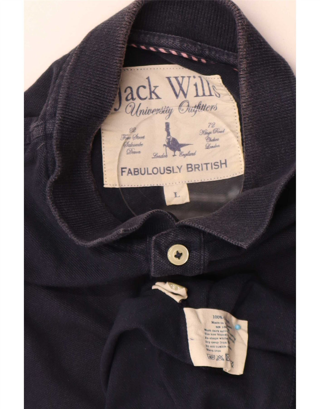 Jack Wills Herren-Poloshirt, große marineblaue Baumwolle