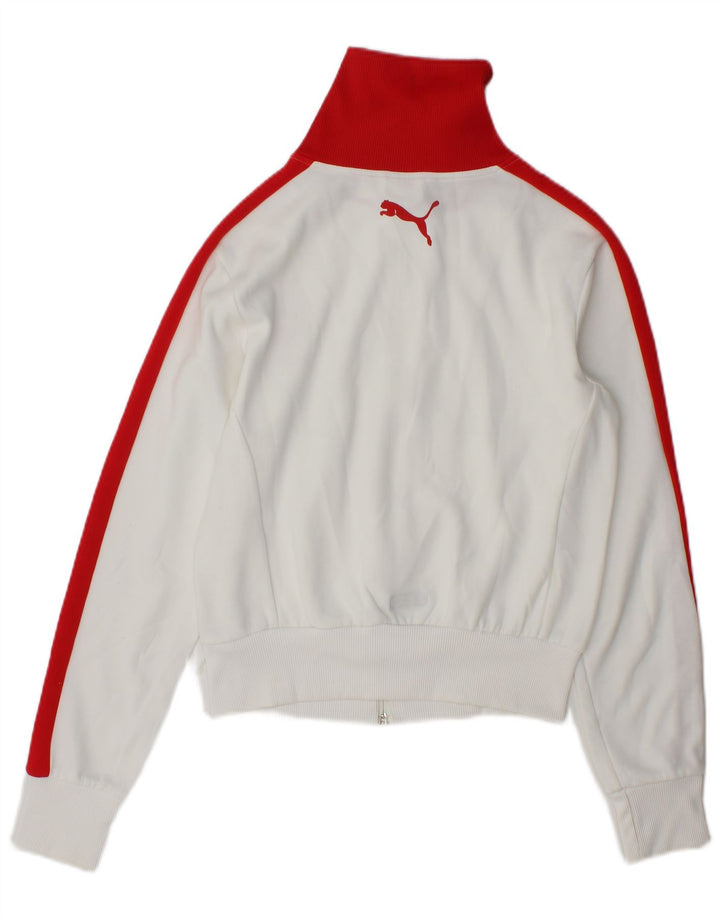 Puma Damen-Trainingsanzug-Top-Jacke, UK 10, Größe S, Weiß, Farbblock