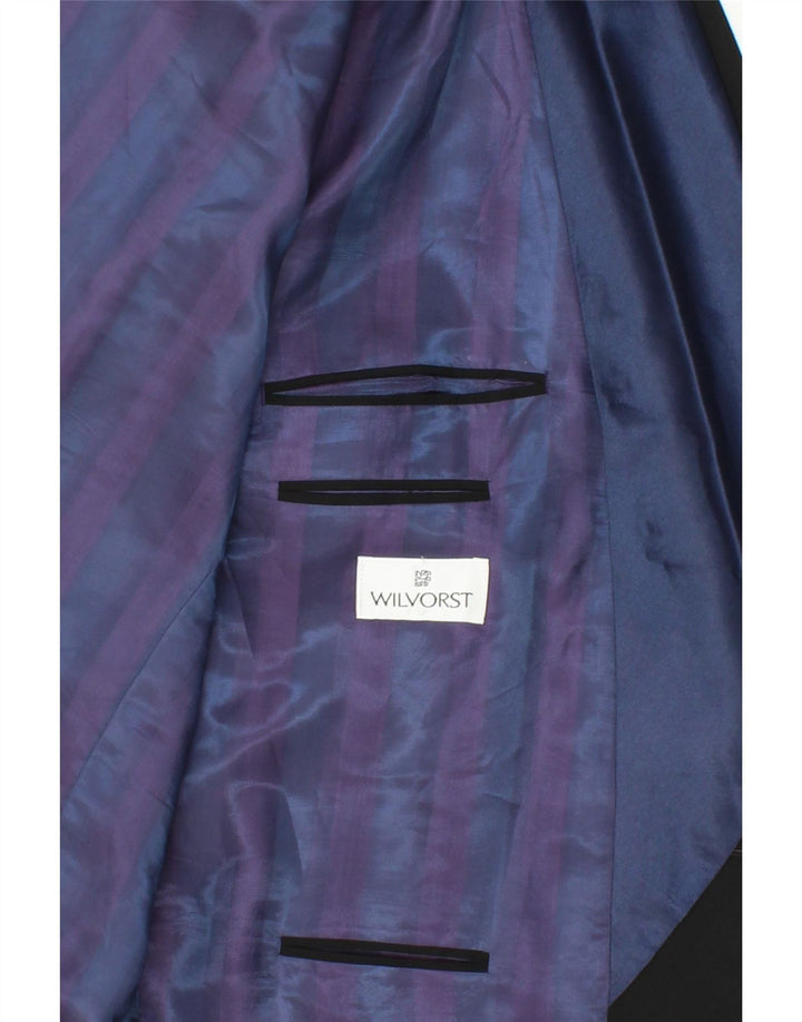 WILVORST Mens 1 Button Blazer Jacket UK 42 XL Black Viscose Vintage Wilvorst and Second-Hand Wilvorst from Messina Hembry 