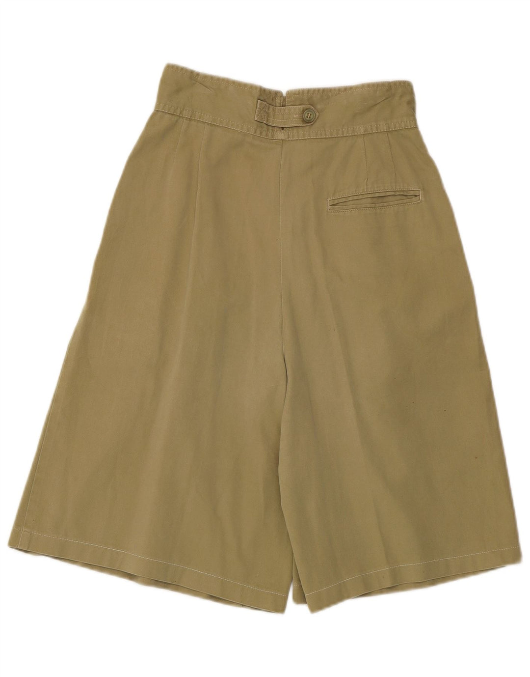 VINTAGE Damen Cullotes Bermuda Shorts W24 XS Khaki Baumwolle