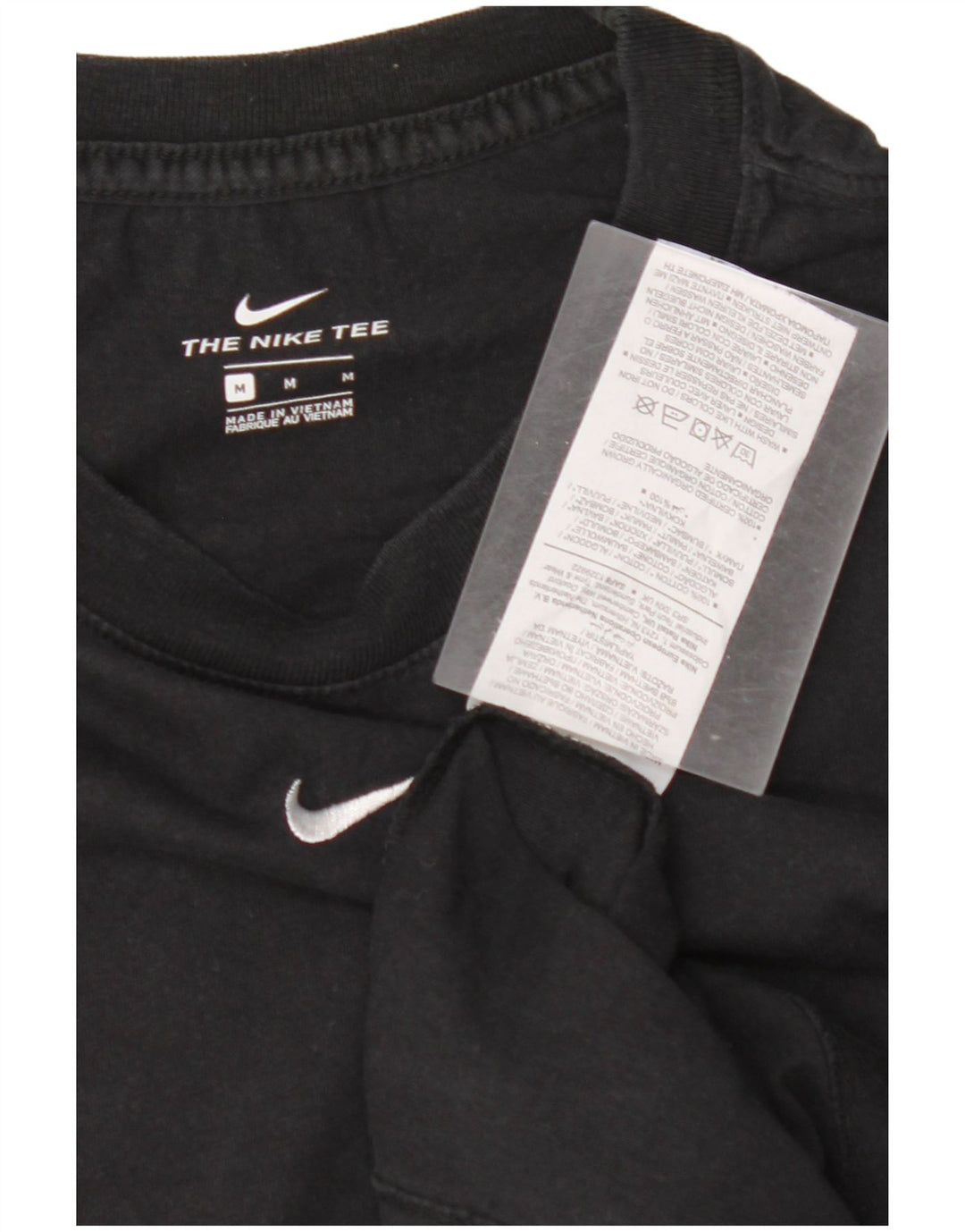 NIKE Damen T-Shirt Top UK 14 Medium Schwarz Baumwolle