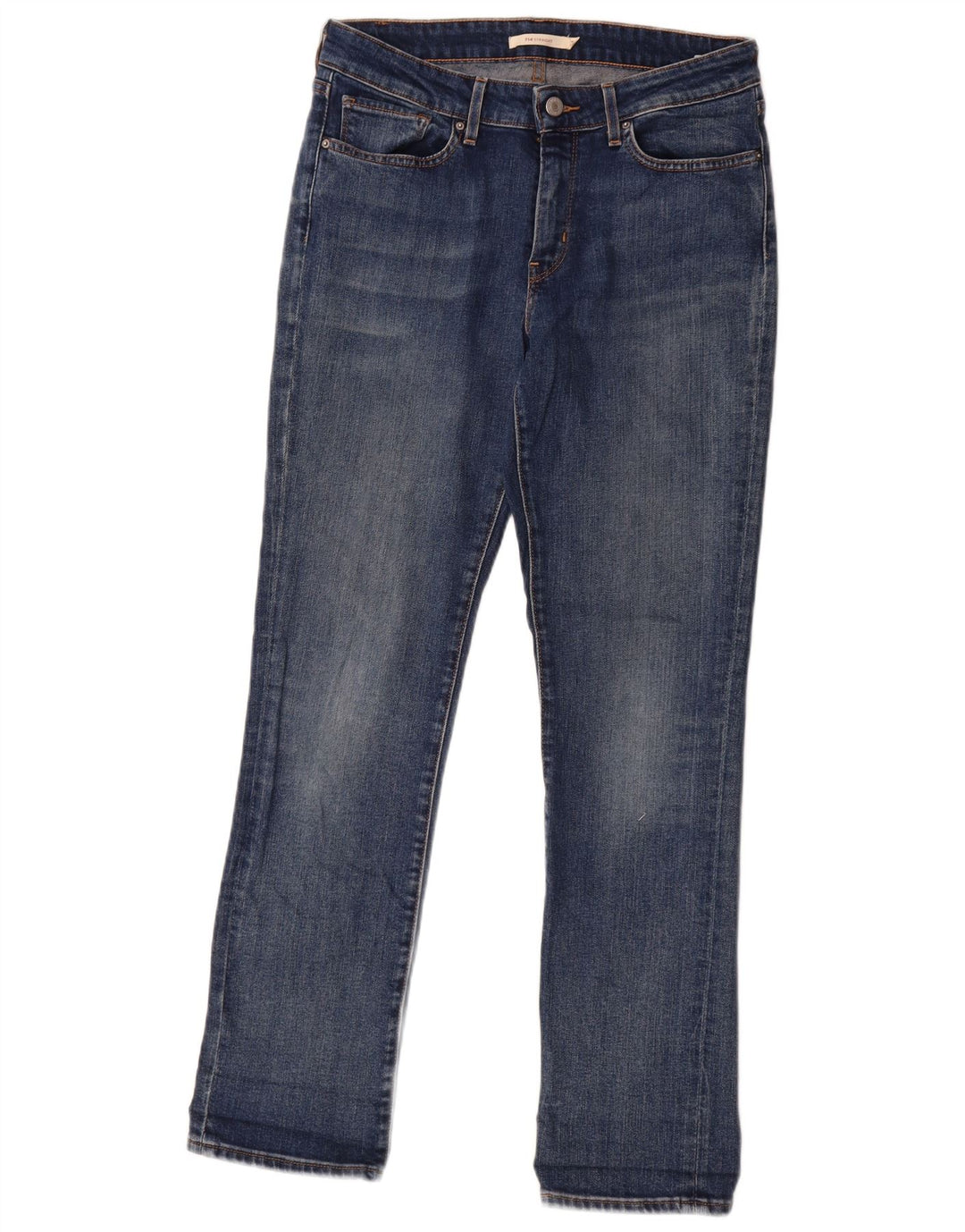 Levi's Damen 714 Straight Jeans W30 L30 Blaue Baumwolle