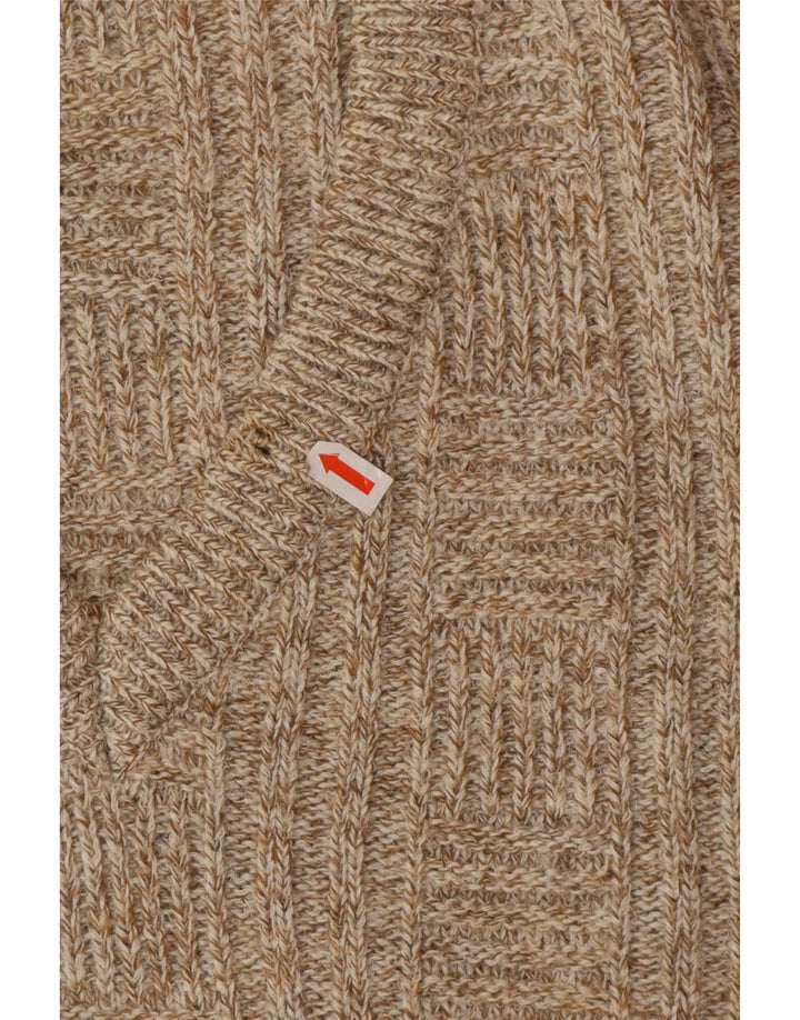 Vintage Herren V-Ausschnitt Pullover IT 52 Große Beige Wolle