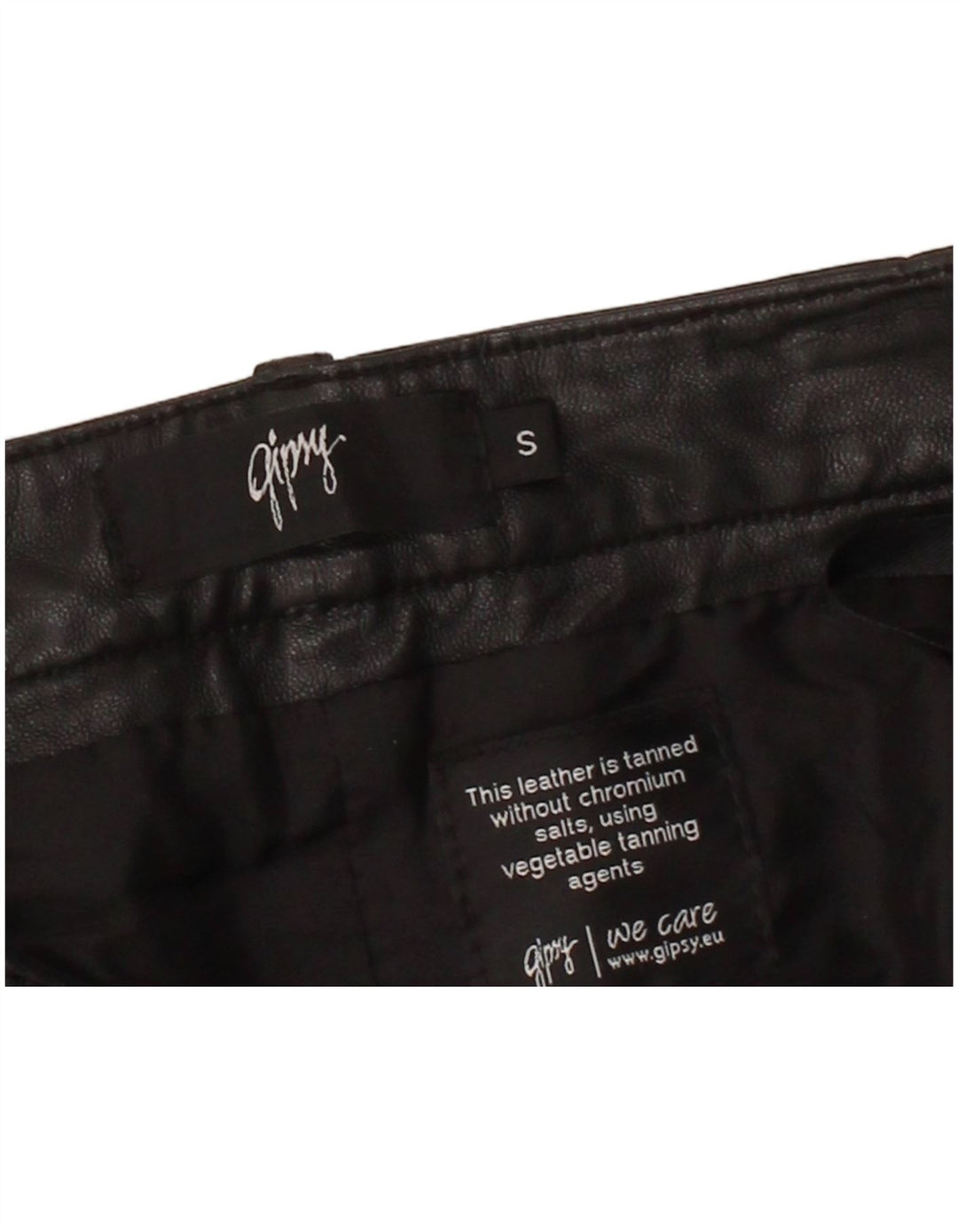 GIPSY Womens Slim Leather Trousers Small W27 L33 Black Leather
