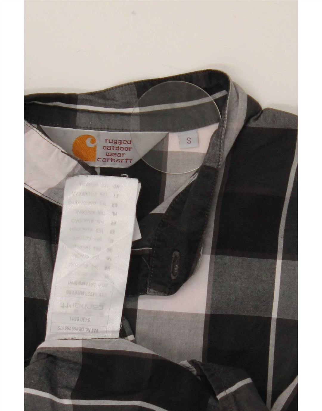Carhartt Herrenhemd, klein, schwarz, kariert, Baumwolle
