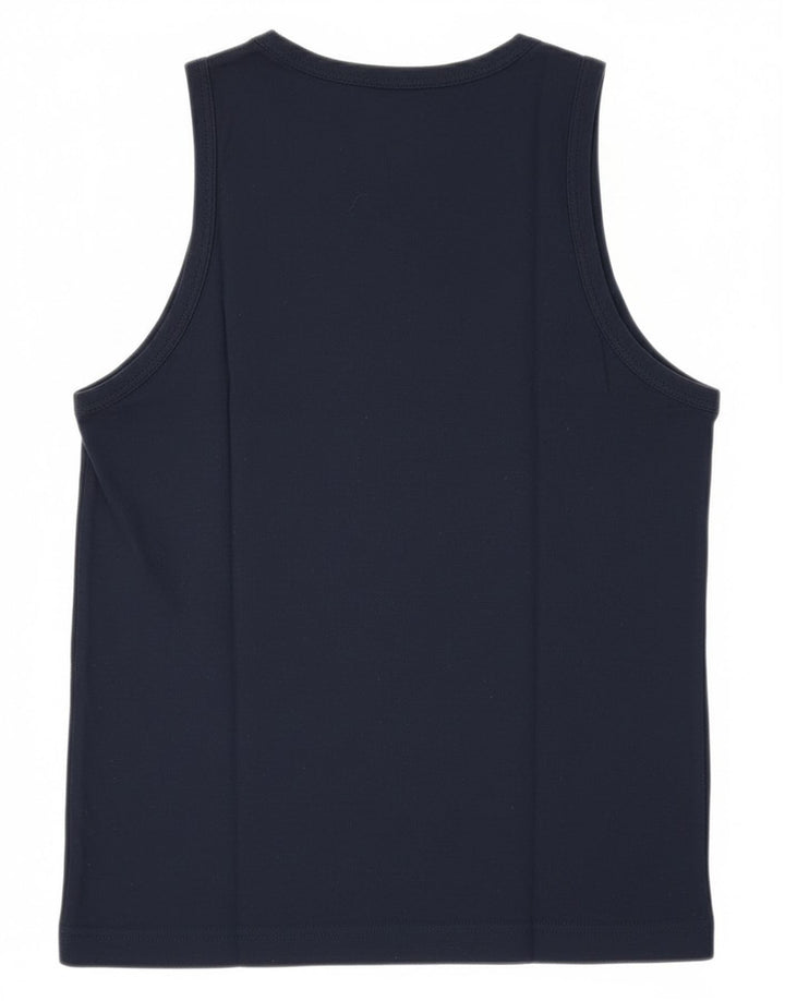 Asics Damen Weste Top UK 12 Medium Marineblau Baumwolle