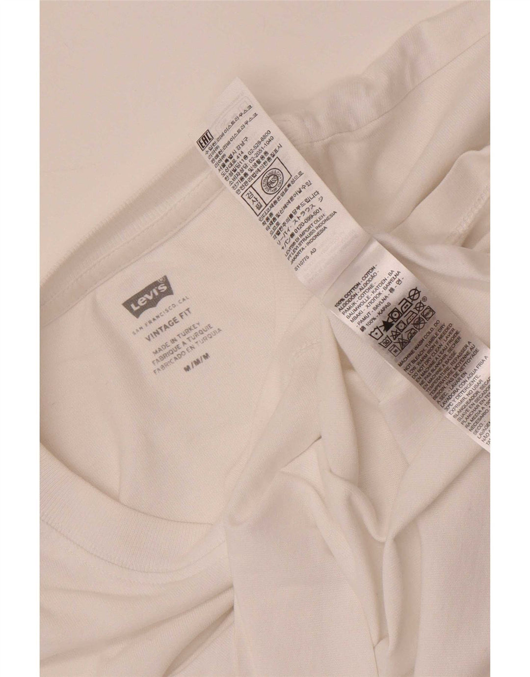 Levi's Herren Vintage Fit T-Shirt-Oberteil aus mittelweißer Baumwolle
