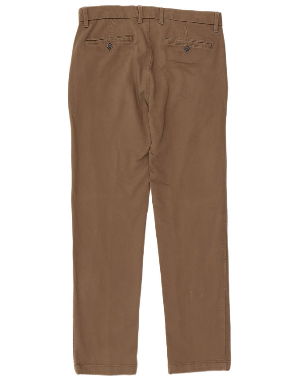 Marks & Spencer Herren gerade Chinohose W32 L31 braune Baumwolle