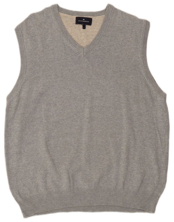 Marks & Spencer Herren-Tanktop „Harbor“ mit V-Ausschnitt, Blau, Größe L, Grau