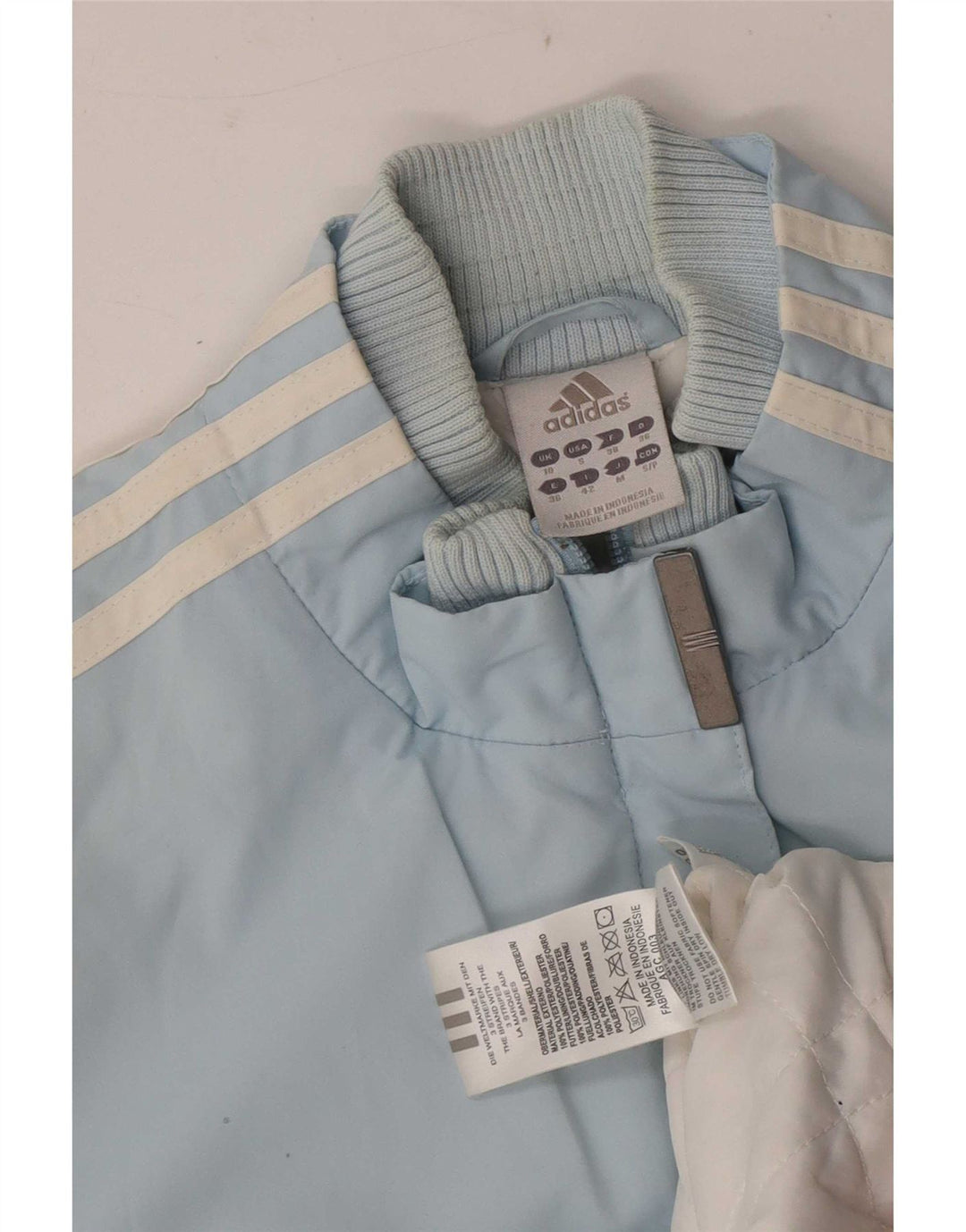 Adidas Damen Bomberjacke UK 10 Small Blau Polyester