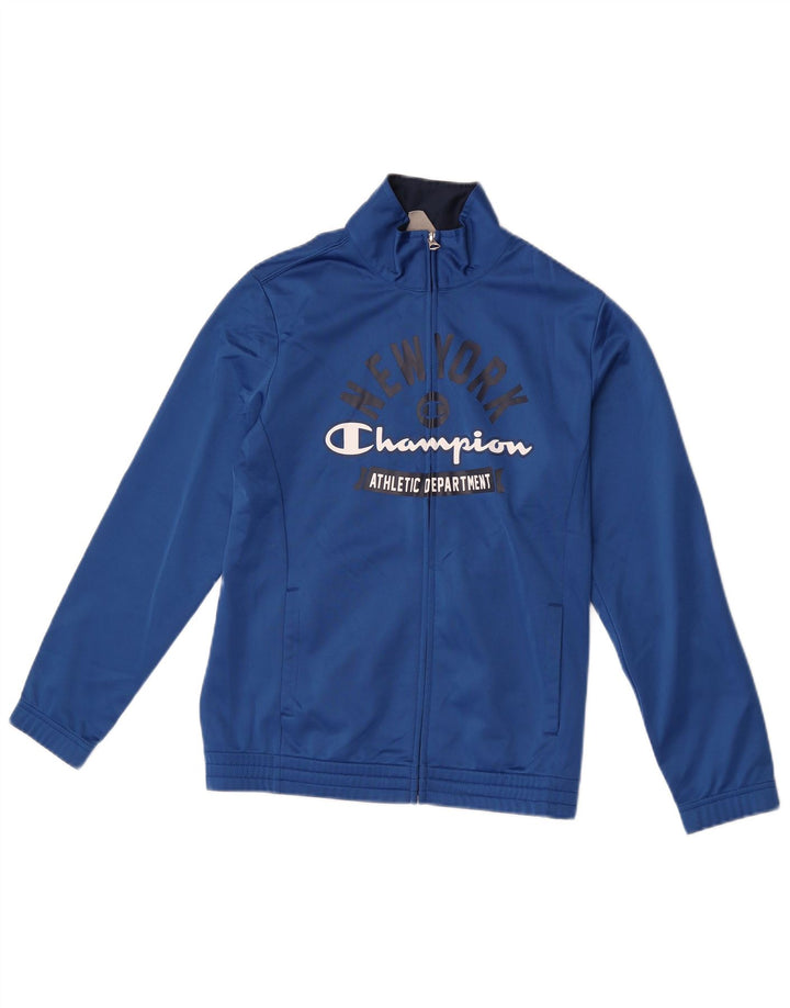 CHAMPION Jungen-Trainingsanzugoberteil mit Grafik, 11–12 Jahre, Größe L, Blau