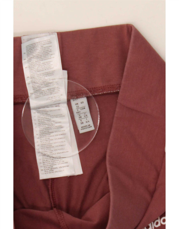 Adidas Damen Leggings UK 12 Medium Maroon Cotton