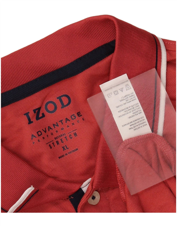 Izod Herren-Stretch-Poloshirt XL, rotes Polyester